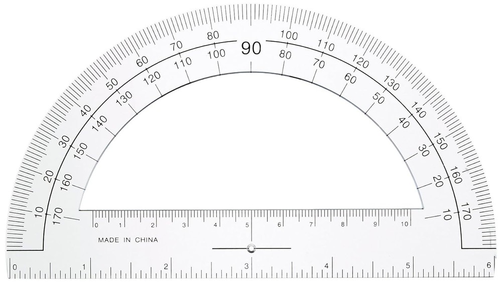 Essential 6-Inch Clear Plastic Protractor for Students - Lightweight & Durable