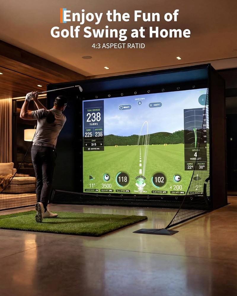 Golf Simulator Enclosure with Hitting Screen Golf Simulator Enclosure Cage Tent