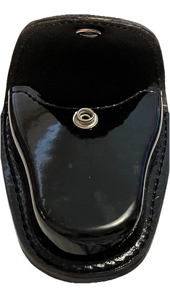 Gould & Goodrich H70 handcuff case black leather triangular snap button closure