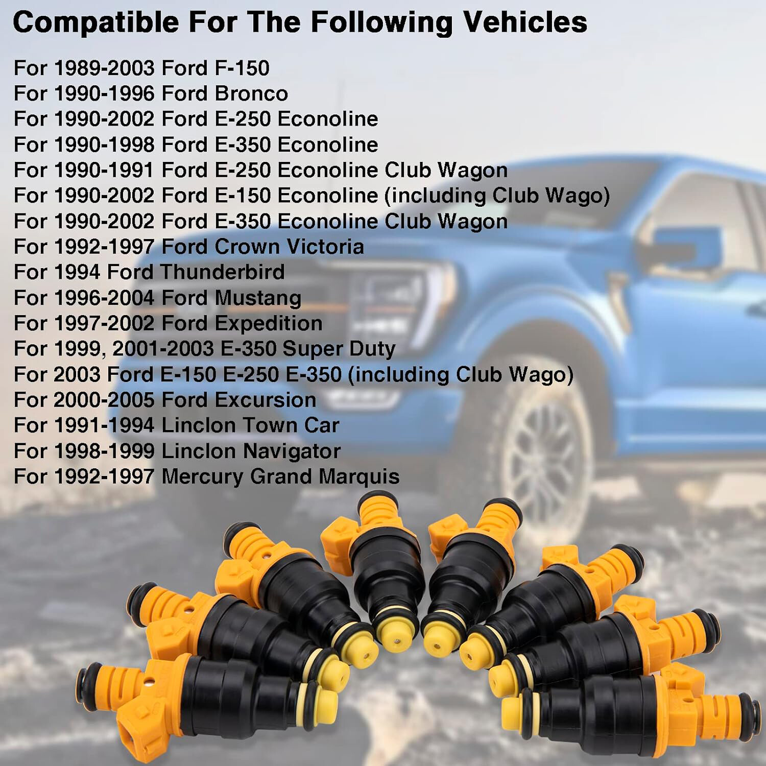 8pcs Flow Matched Bosch Fuel Injectors 0280150943 for Ford 4.6 5.0 5.4 5.8L