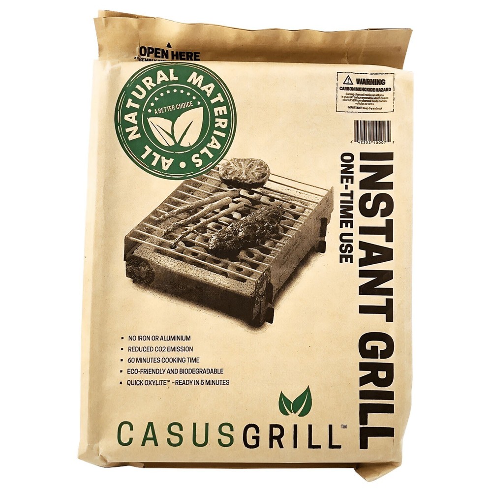 4-PACK: CasusGrill One-Time Use Biodegradable Instant Grill