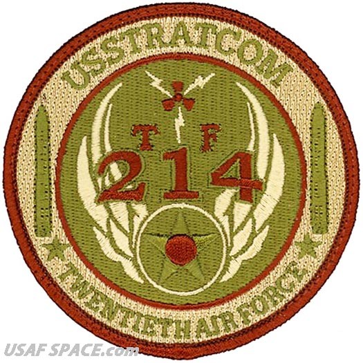 USAF USSTRATCOM -FORCE 214- LAND-BASED INTERCONTINENTAL BALLISTIC MISSILE PATCH
