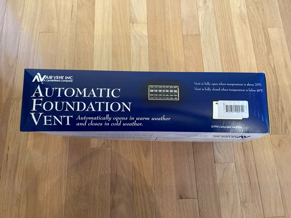 Air Vent Inc Automatic Foundation Vent Gray Model AFVGR