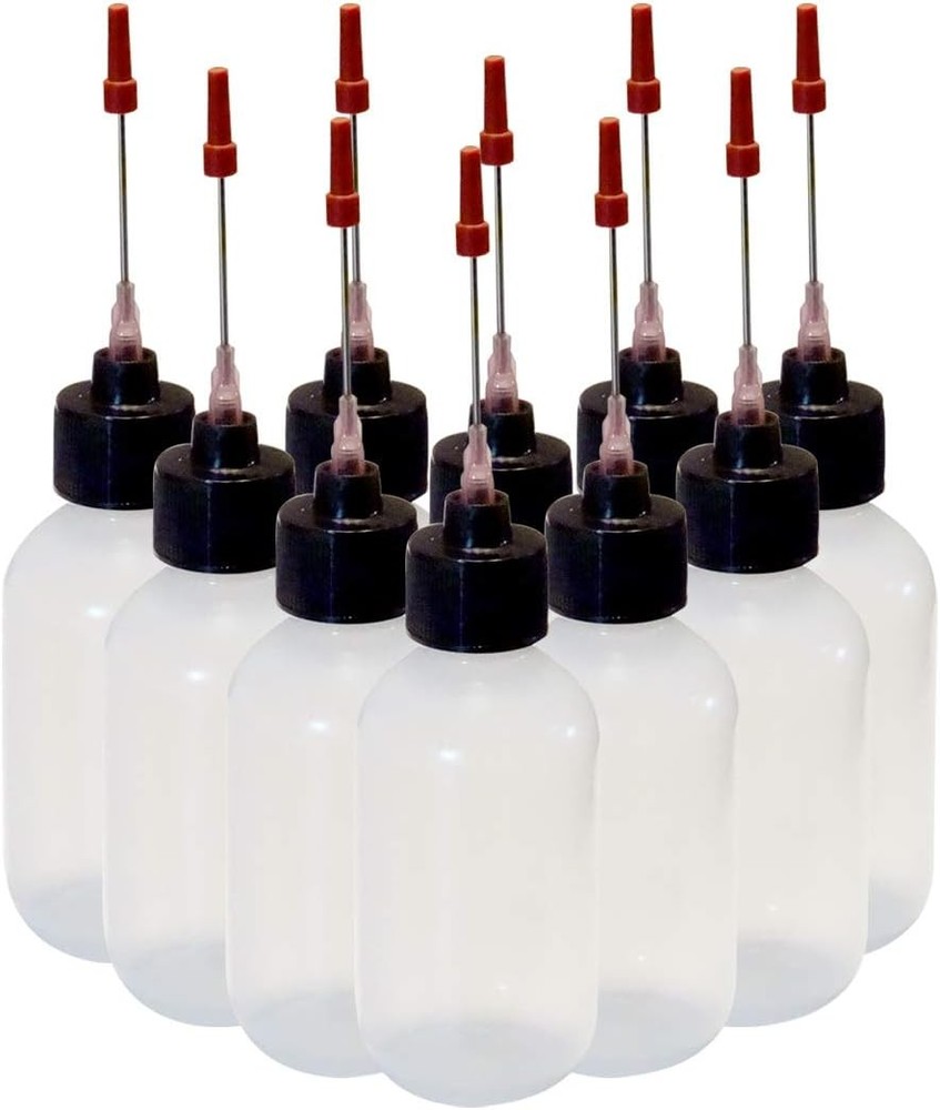 10-2oz Plastic Squeeze Bottles 1.5" Stainless Applicators stainless