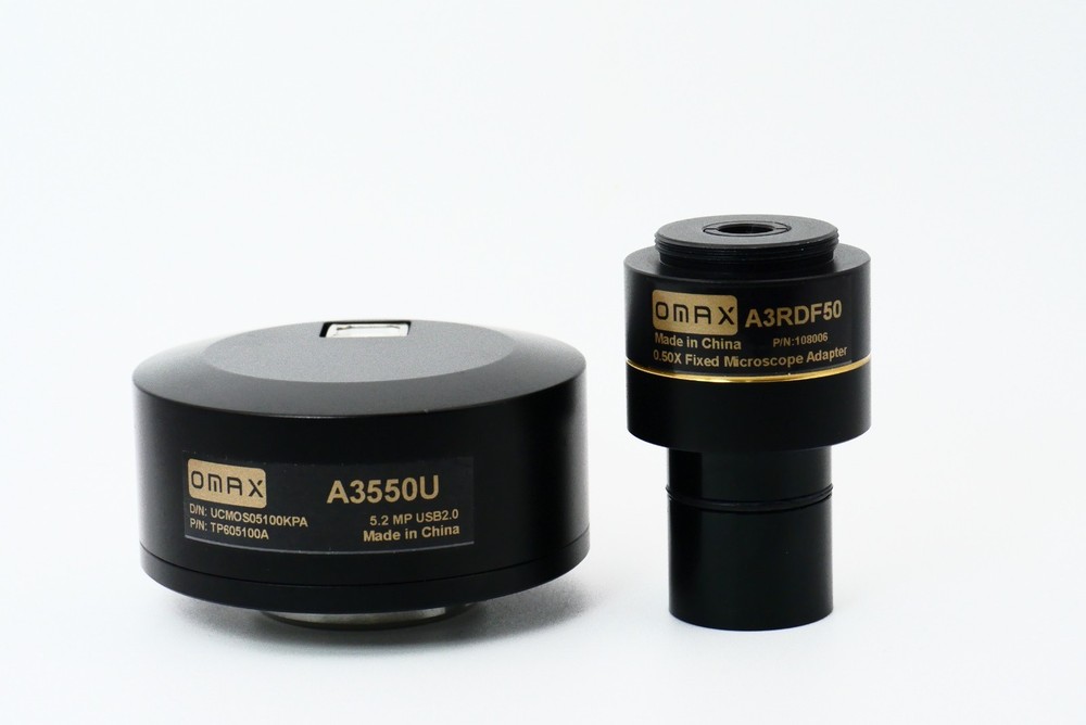 OMAX A3550U 5.2 Mega Pixel Digital Microscope Camera TP605100A & A3RDF50 Adapter