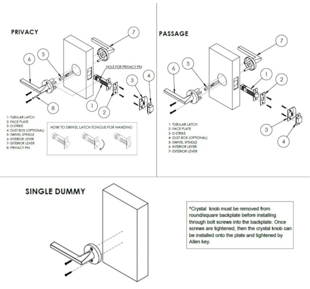 Geneva Model Solid Brass Lever Single Side Non-Turning Dummy Door Handle, Matte