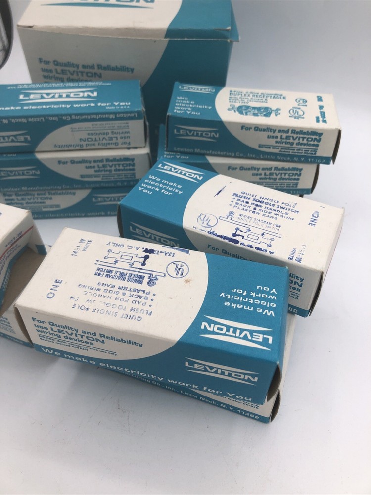 Vintage EMPTY Leviton Electrical Outlet And Switch Boxes For Display & Collect