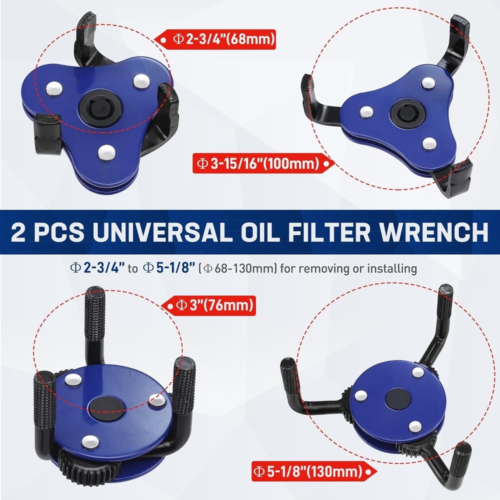 WORKPRO Universal Oil Filter Wrench Adjustable Removal Tools Oil Filter Removal