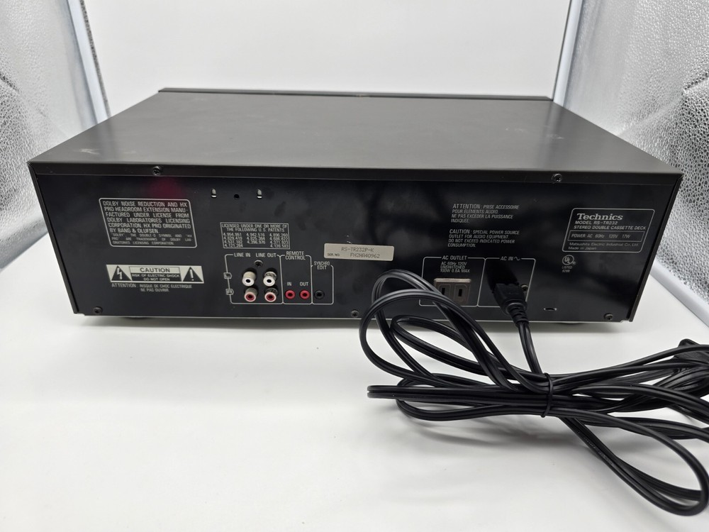 Technics RS-TR232 Stereo Double Cassette Deck HX Pro Black (See Description)