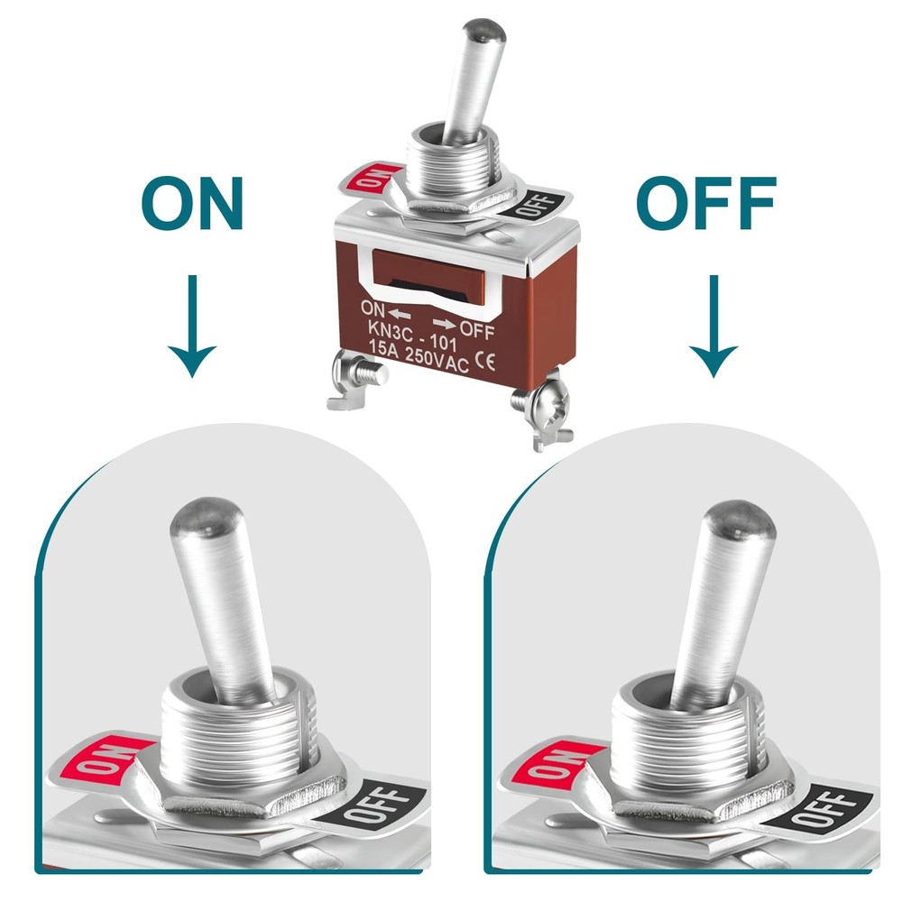 Toggle Switch 12v DC 30A, 2Pack 2Pin SPST ON Off Switch with Waterproof Boot ...