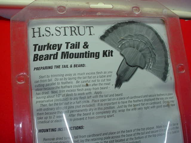 H.S. Strutt- Turkey Tail & Beard Mounting Kit-Hunters Specialties- New !