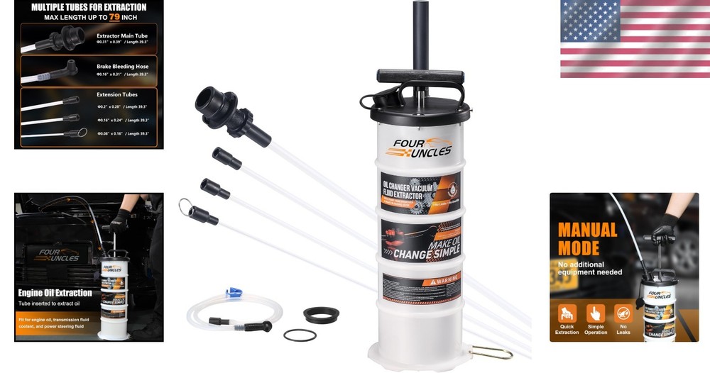 User-Friendly 6.5L Fluid Extractor for Easy Oil Changes & Brake Fluid Removal