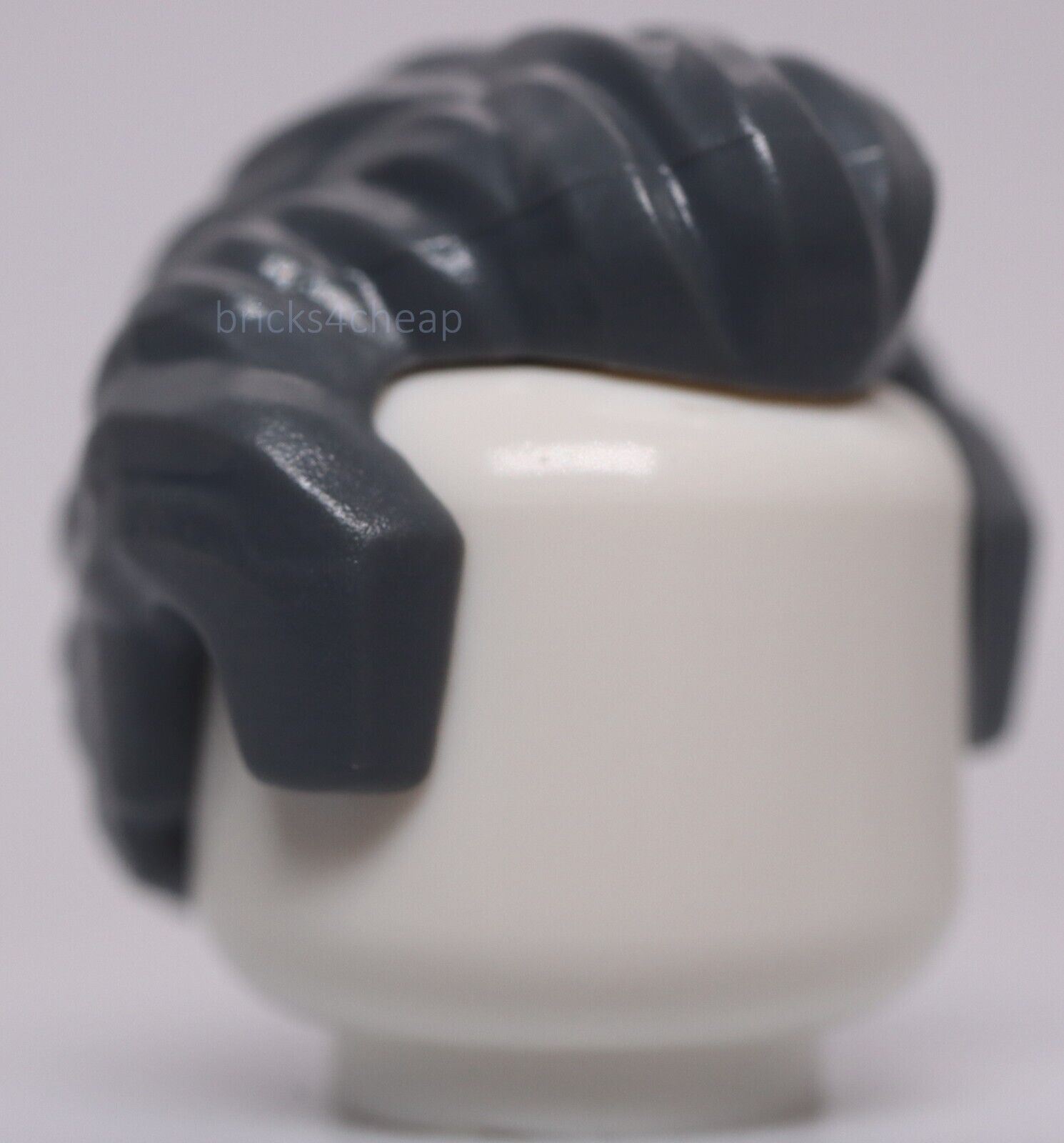 Lego Dark Bluish Gray Minifig Hair Short Swept Back Sideburns Widows Peak
