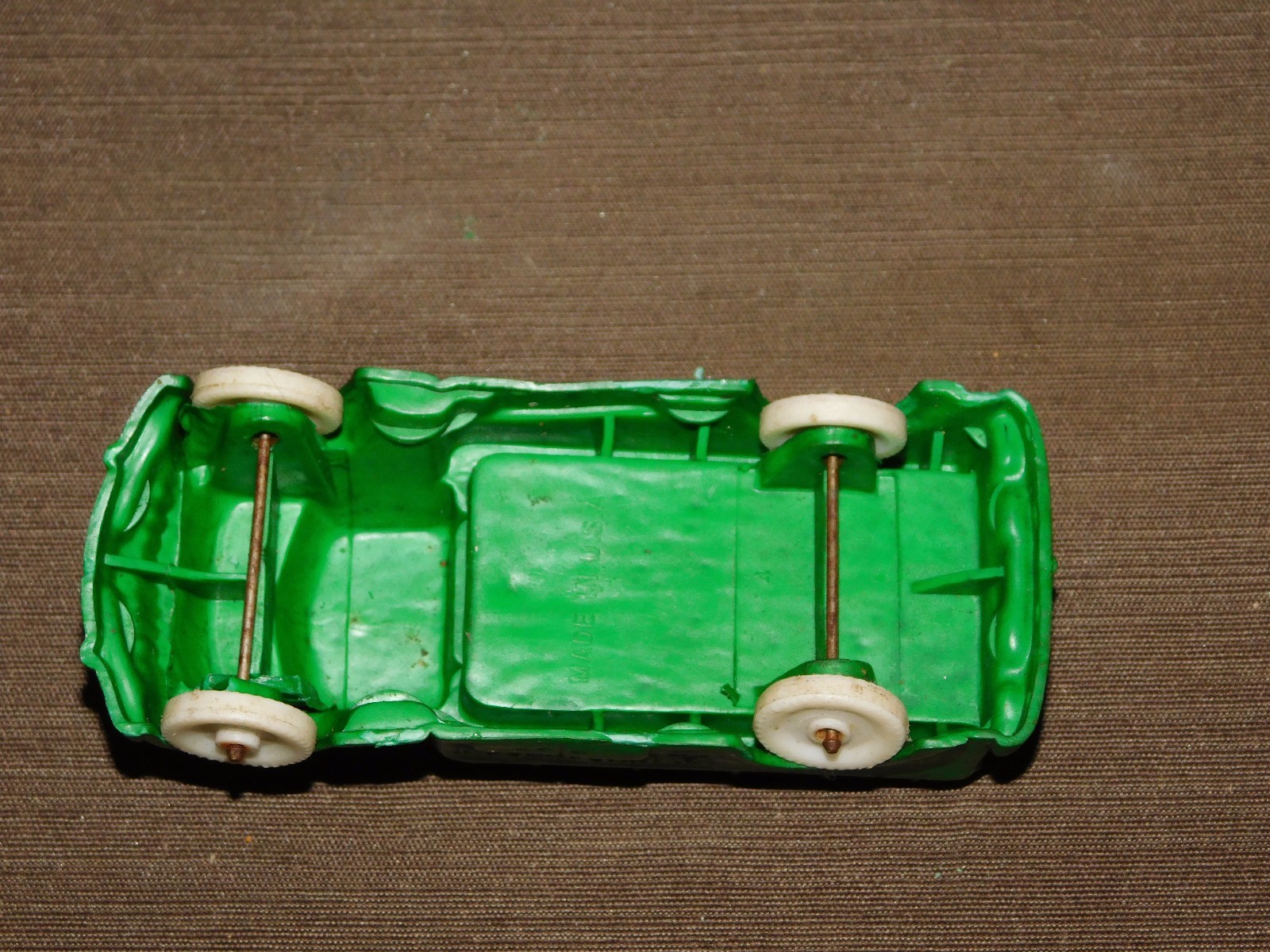 VINTAGE MADE IN USA TOY 5 3/4" LONG PLASTIC AUBURN GREEN TRUCK