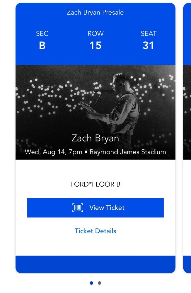 ZACH BRYAN CONCERT TICKETS (2)