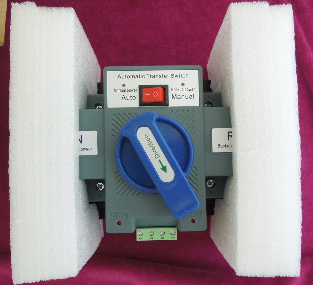 63A ATS Dual Power Automatic Transfer Switch for Generator Changeover Switch 2P