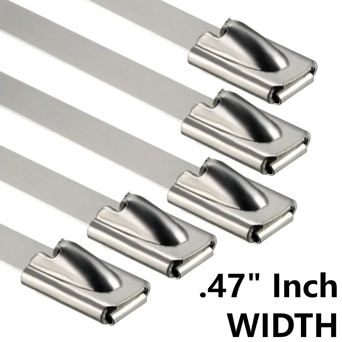 12-18" 100-200pc INDUST. GRADE 400lb-12MM Heavy D Stainless Steel Zip Tie Cable