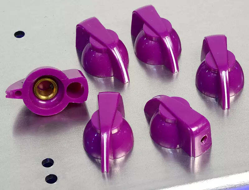 Six British '60s Style Purple Chicken Head Amp Knobs, #PURAK
