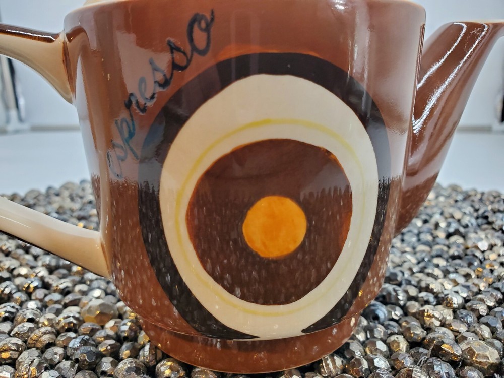 Hues N Brews Teapot for one Brown espresso Java Mocha (C36)**