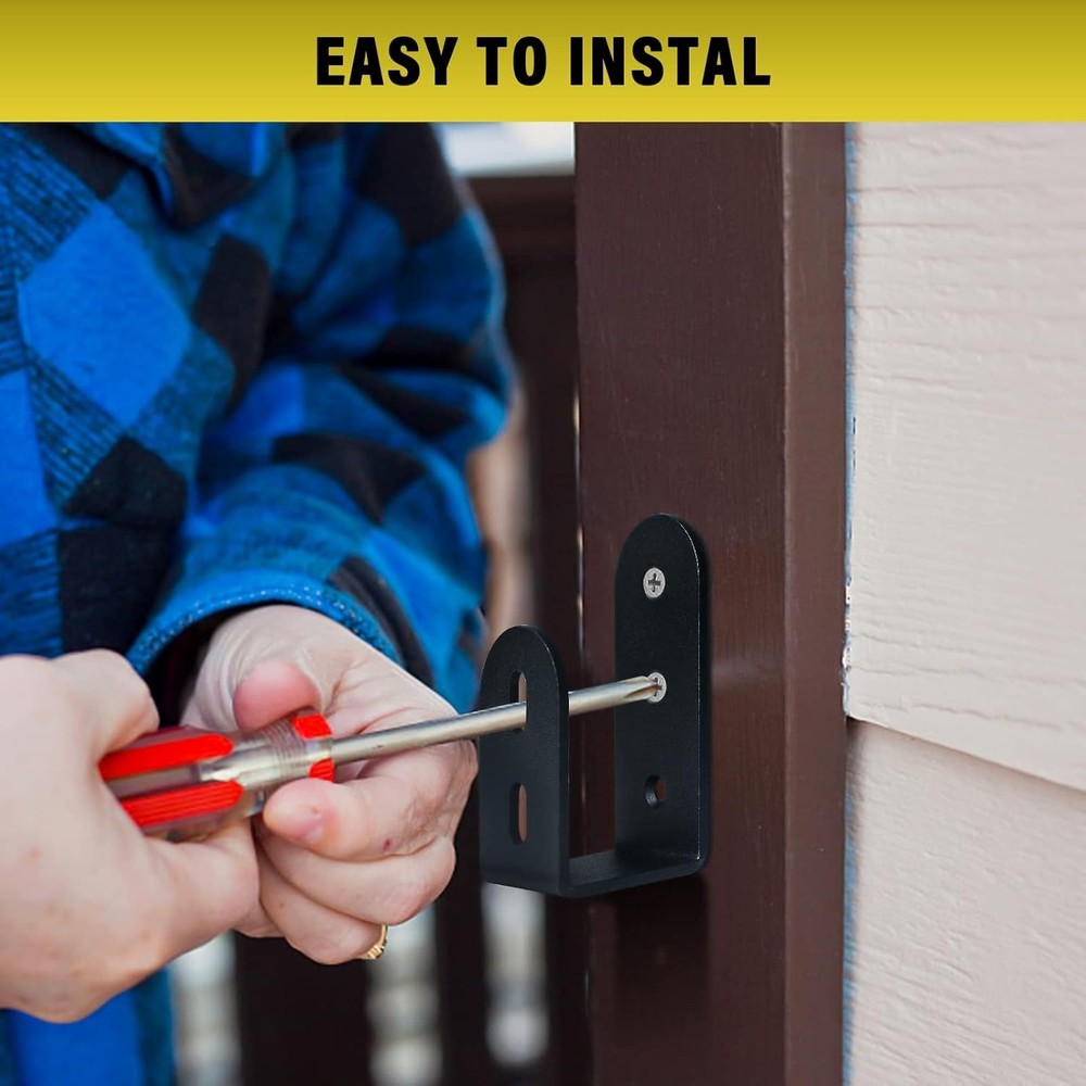 Durable Door Security Bar with 2 U Brackets for 2x4 Lumber Installation