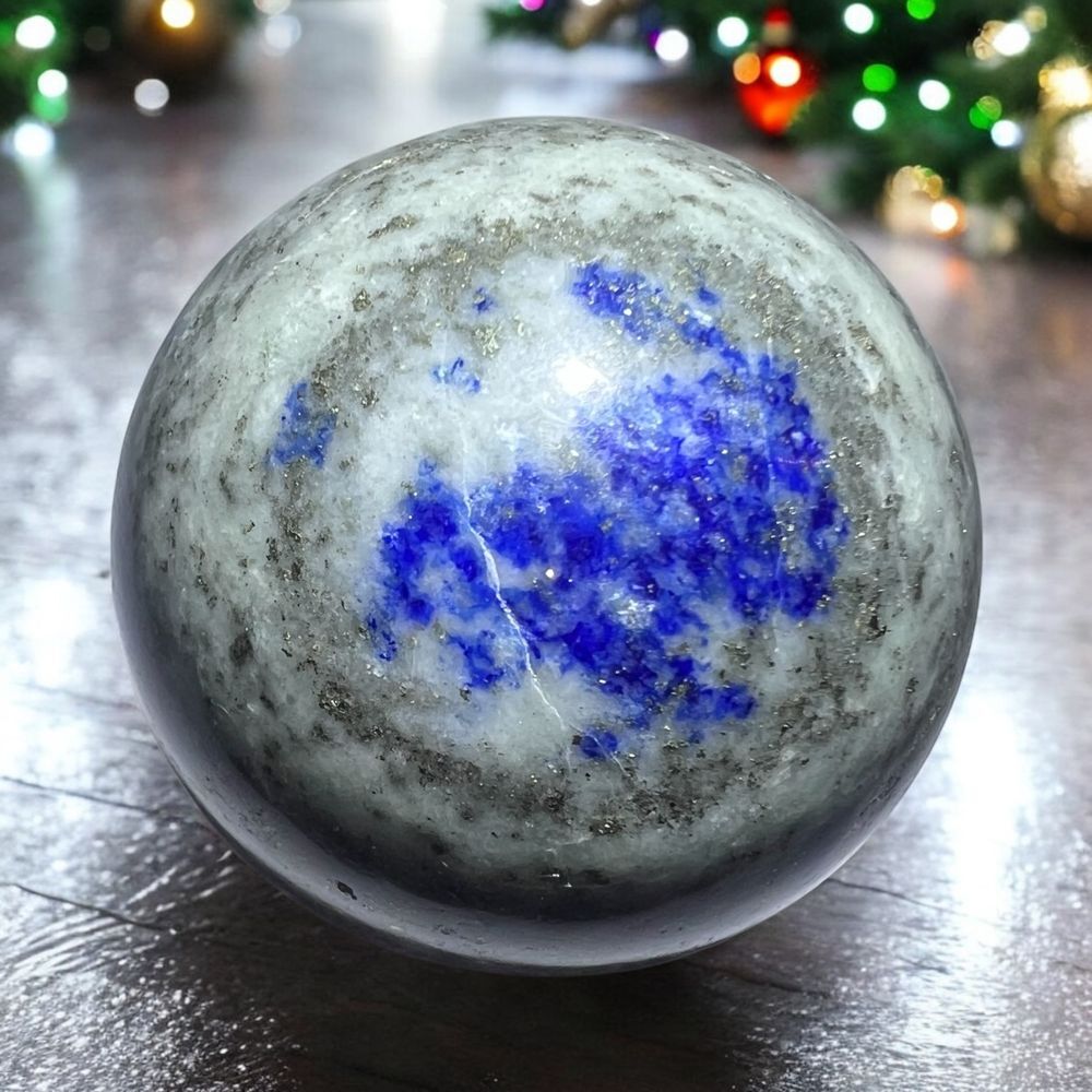 Lapis Lazuli Meditation Sphere UV Reactive