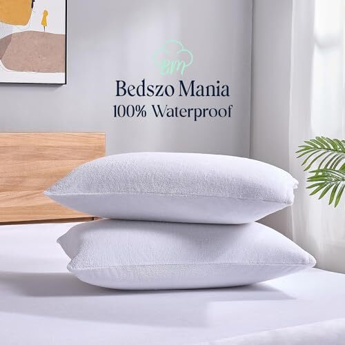 Pillow Protector Envelope Pack of 2 Queen Size – Waterproof Bed Bug Proof Pil...