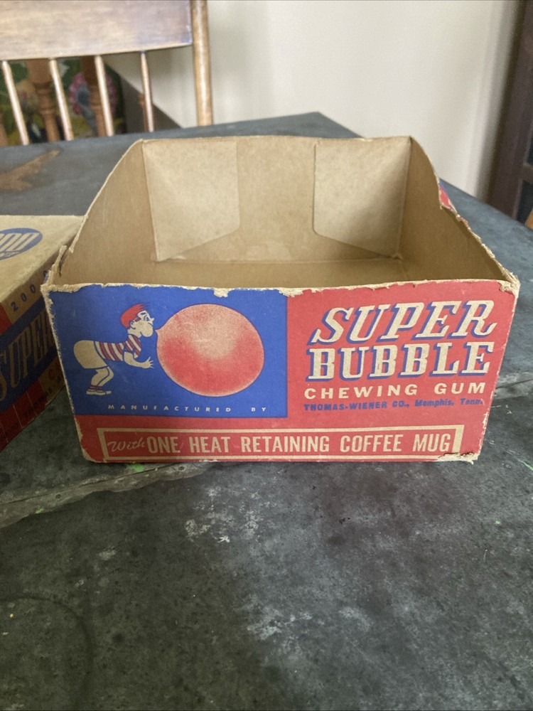 Vintage Super Bubble, Chewing Gum, 200 Count Empty Box