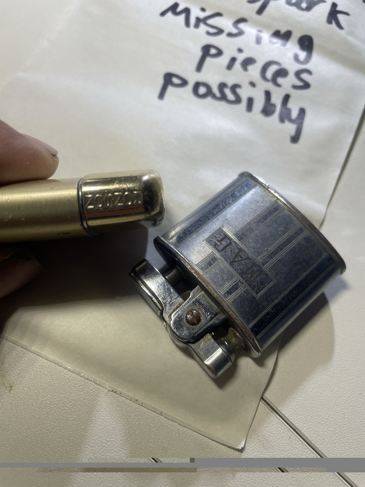 2 Vintage Ronson Typhoon Cigarette Lighter Untested Not Working