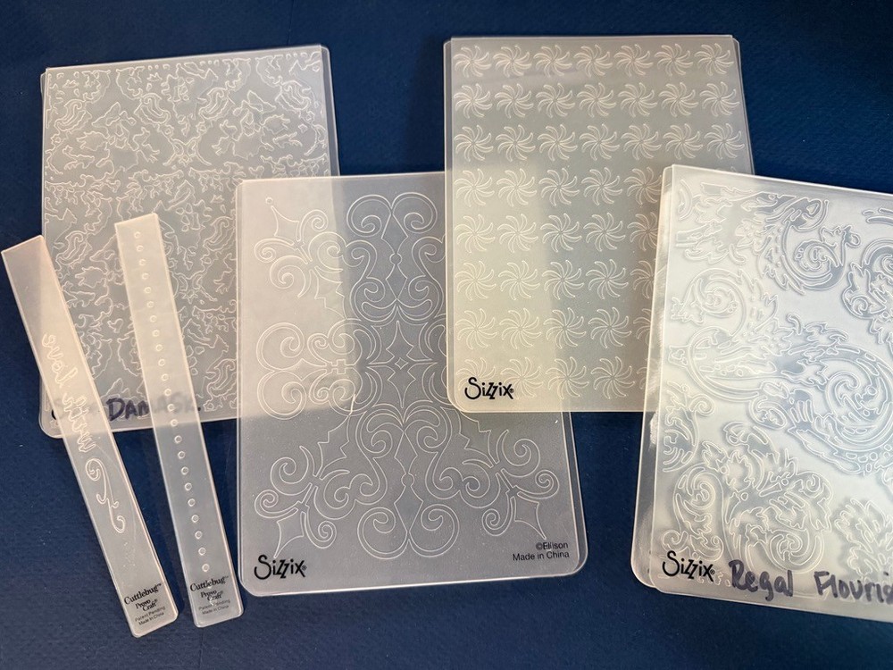 6 - Vintage Sizzix Embossing Folders Cuttlebug A2 and Border