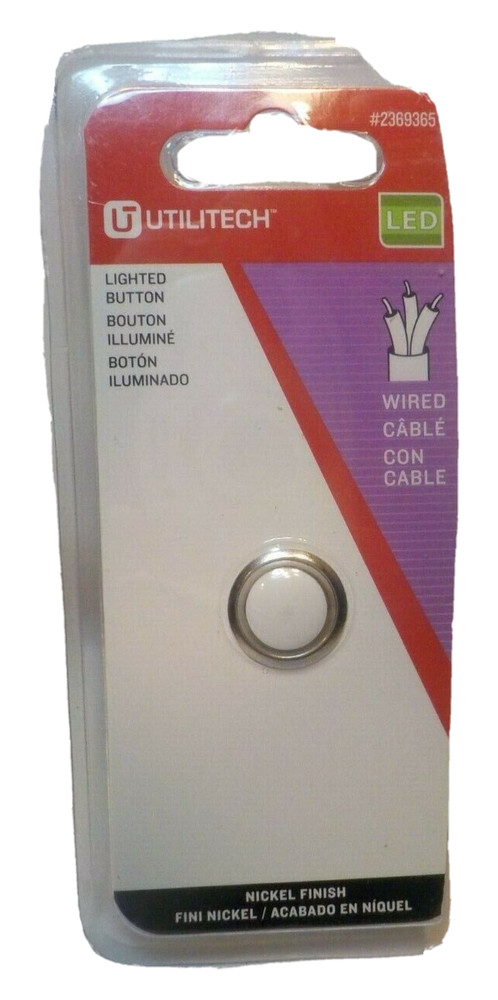 Utilitech Lighted Button #2369365 Nickel Finish