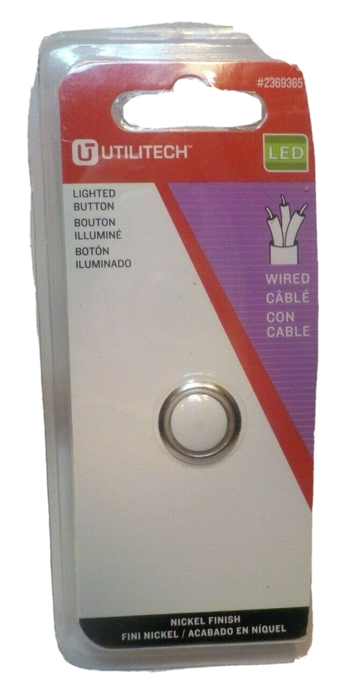 Utilitech Lighted Button #2369365 Nickel Finish
