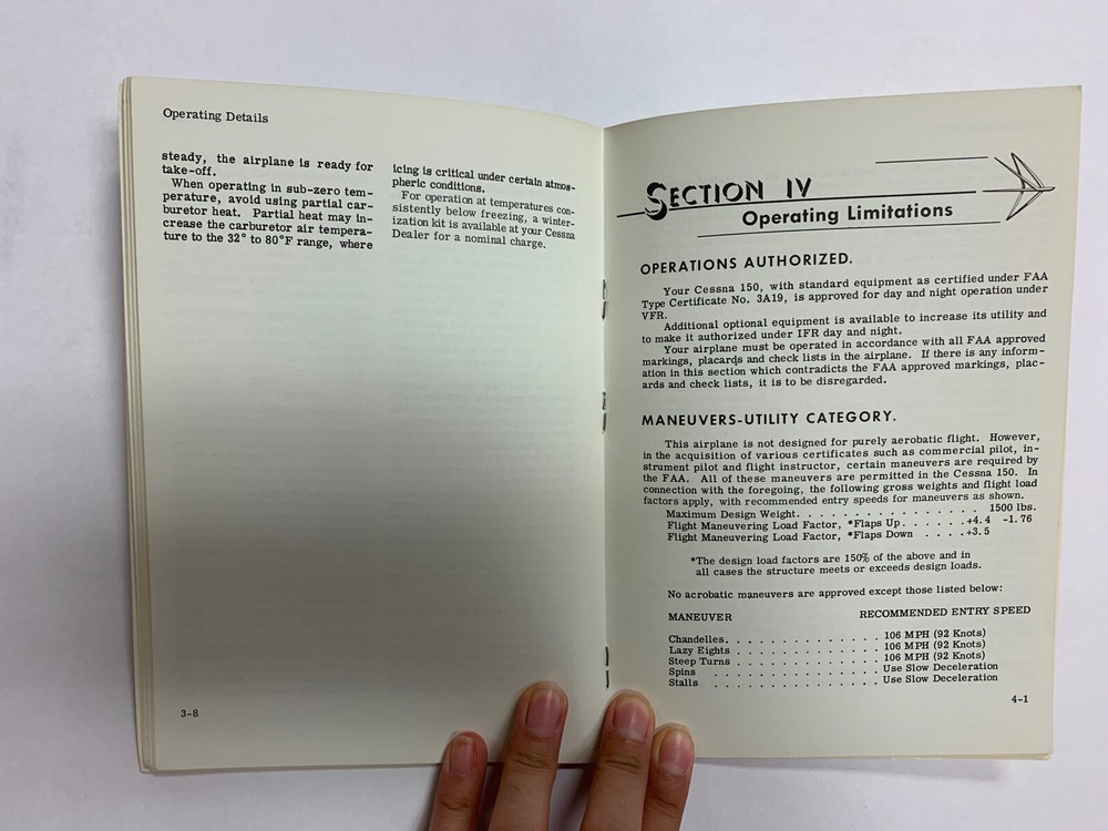 Cessna Model 150C 1963 Owner's Manual - Original
