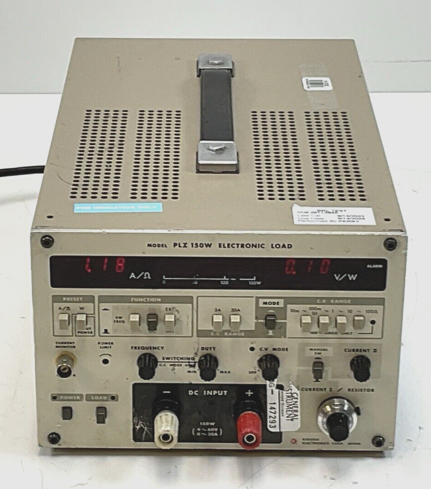 Kikusui Model PLZ-150W Electronic Load Tested Calibration through 8-2024