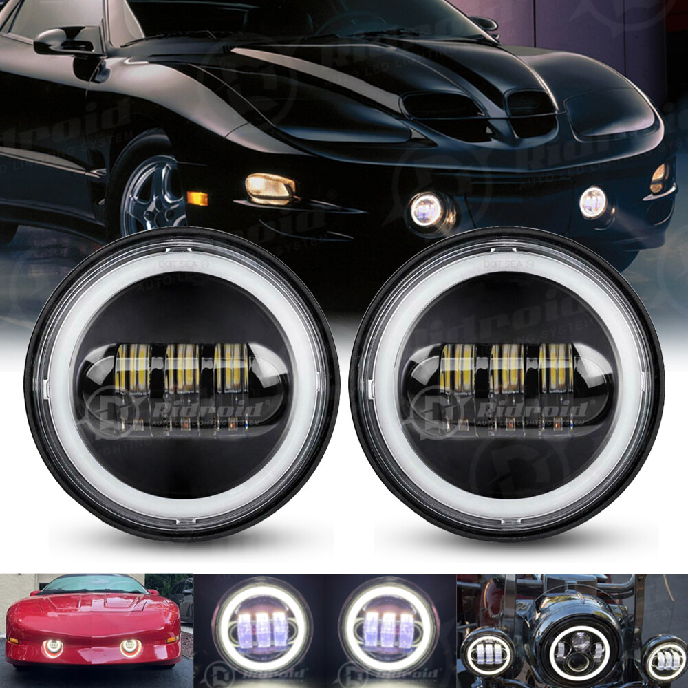 For 1993-2002 Pontiac Firebird Trans Am 2x 4.5" LED Halo Fog Lights Passing Lamp