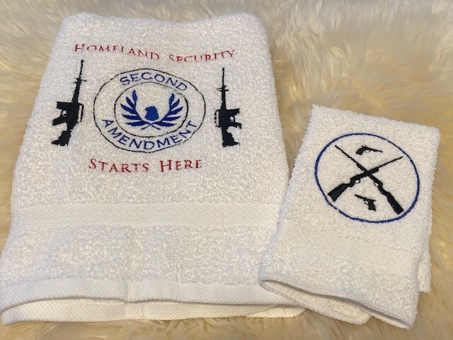 HOMELAND SECURITY 2nd AMENDMENT HAND TOWEL & WASHCLOTH SET