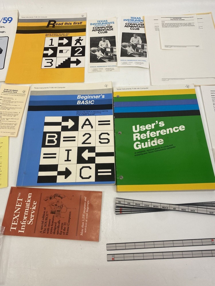 Texas Instruments Computer TI-99/4A Original Box Cords & Docs