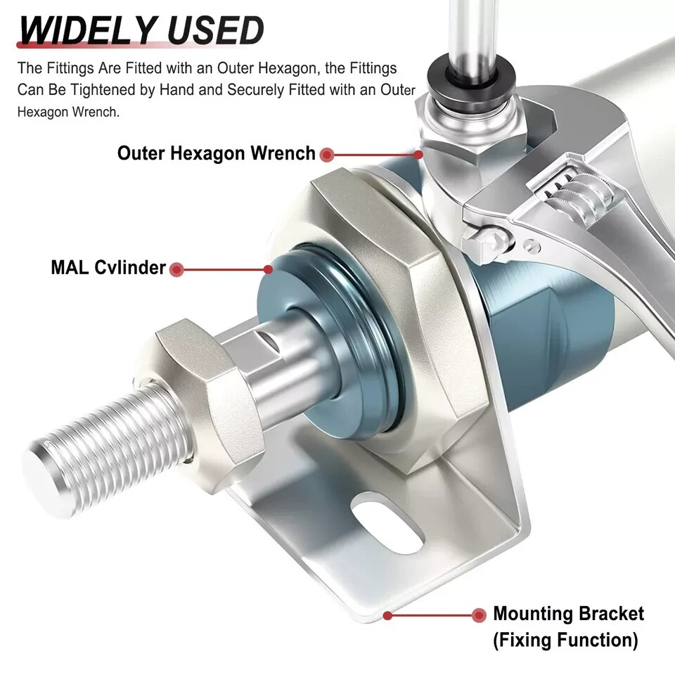 LokoCar Male Straight 3/8"Tube OD x 3/8"NPT Thread Push to Connect Fitting 5Pcs