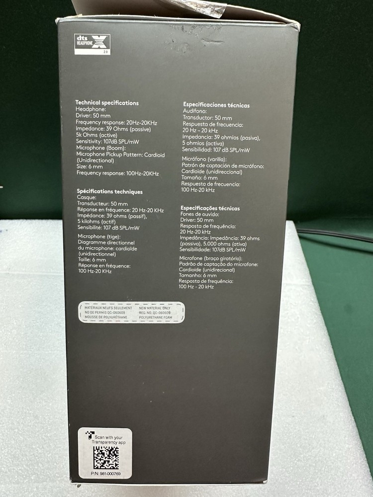 Logitech G432 Wired Gaming Headset – 7.1 DTS – Open Box