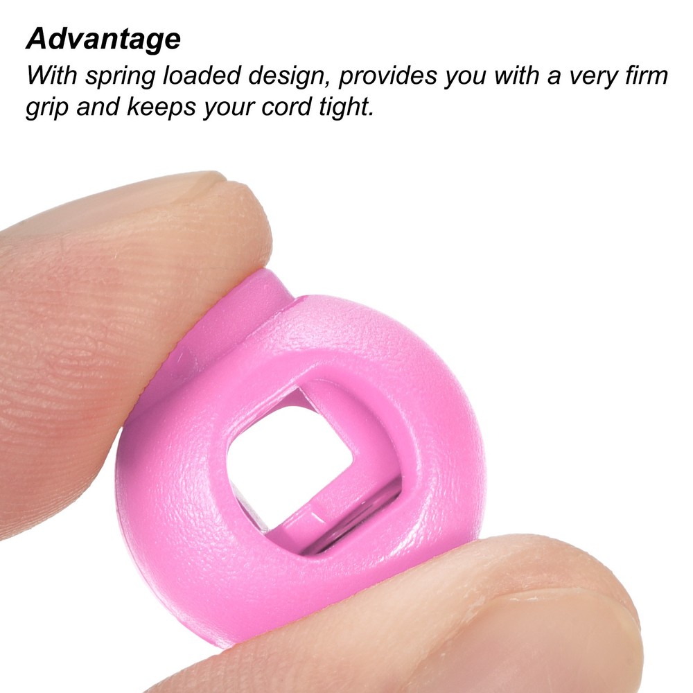 Cord Locks, 30 Pack Ball Spring Toggle Stopper, Pink