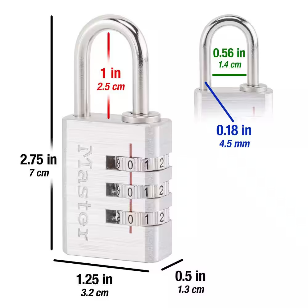 Combination Lock, Resettable 3-Dial