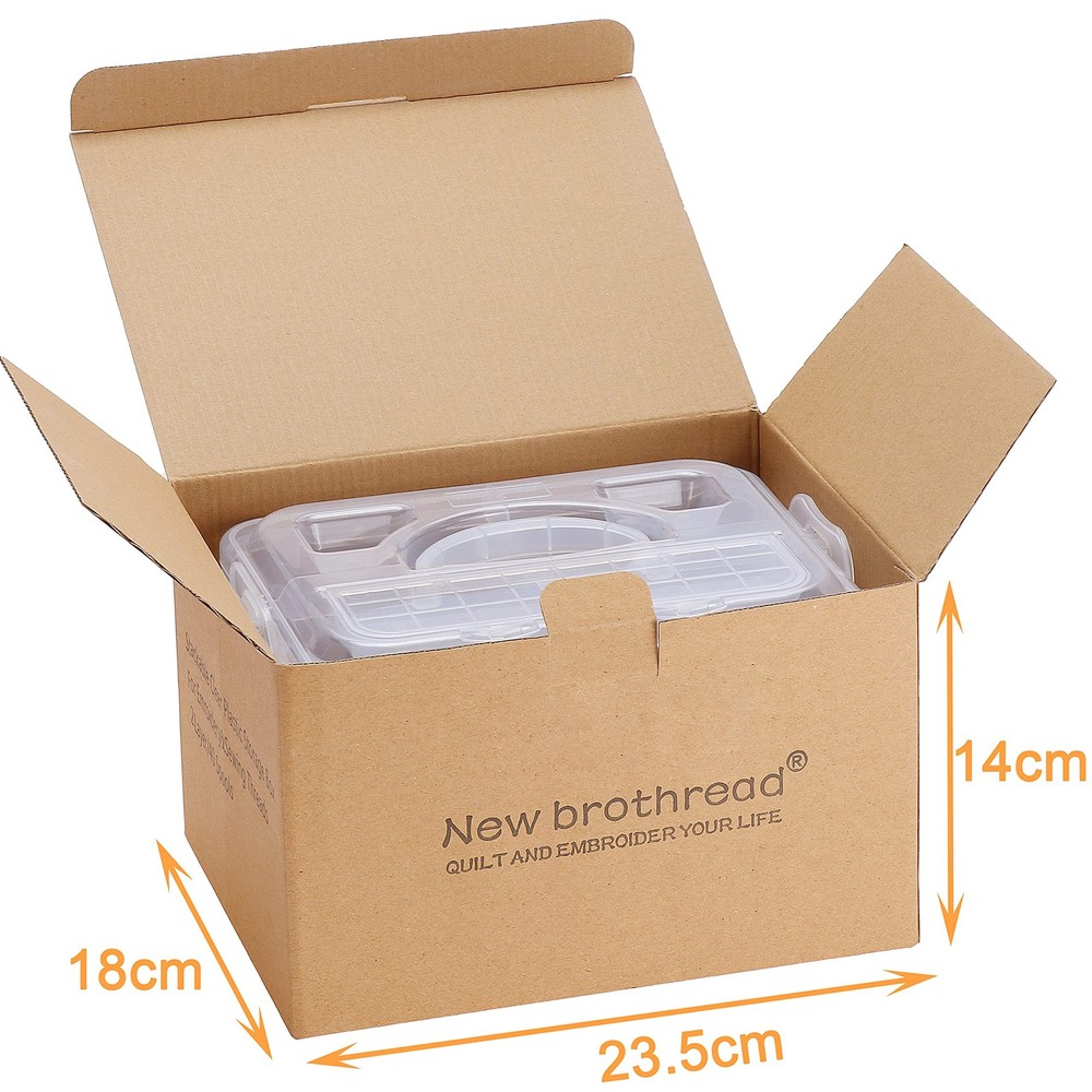 New brothread 2 Layers Stackable Clear Storage Box/Organizer for 2