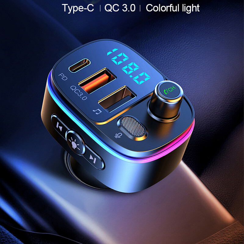 PD TYPE-C/QC3.0 USB QUICK CHARGER BLUETOOTH WIRELESS V5.0 CAR FM TRANSMITTER US