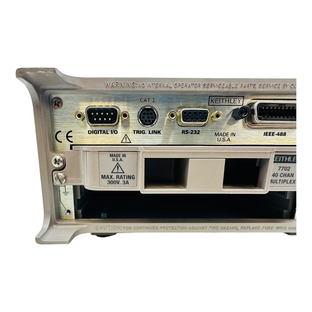 KEITHLEY 2700 MULTIMETER DATA ACQUISITION w/7702 40CH MUTIPLEX PLUG-IN DATA USED