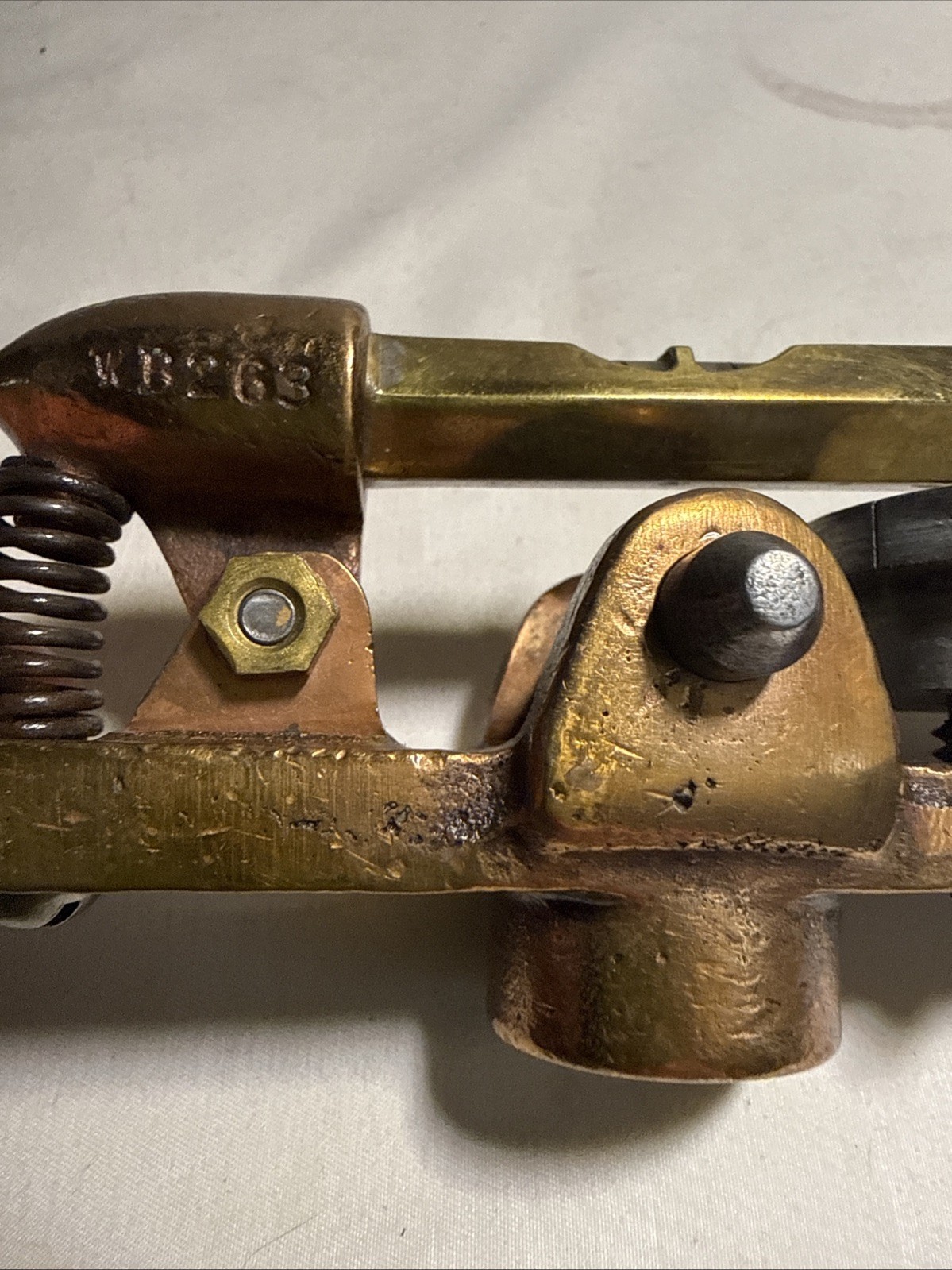 Polished Bronze Inclinometer w/ Micrometer Adjustment W a Starrett No. 135 Level