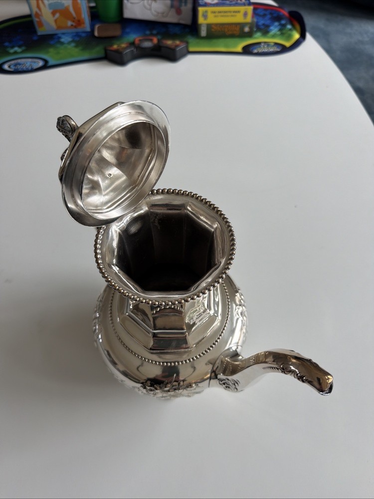 Reed & Barton 3602 Silverplate Hollowware Tea Coffee Pot Floral Pattern