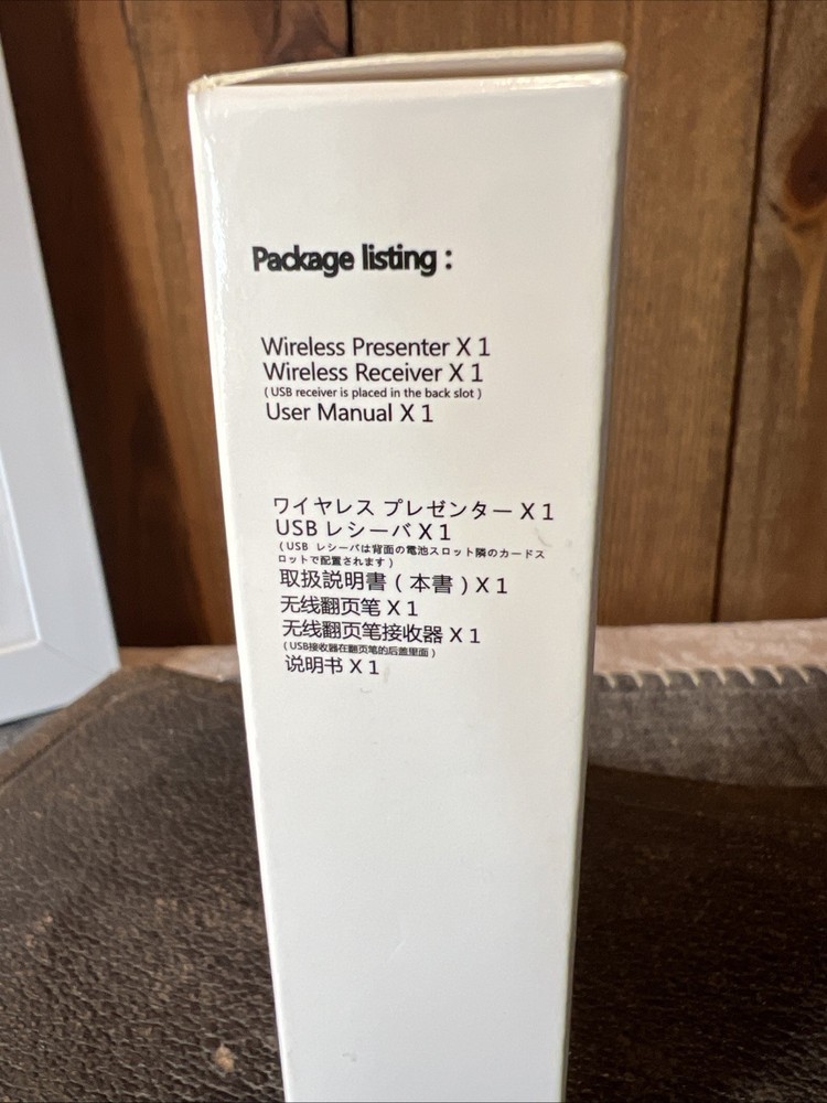 Wireless Presenter Remote PPT Clicker, Laser Pointer 2.4GHz for Computer, NIB