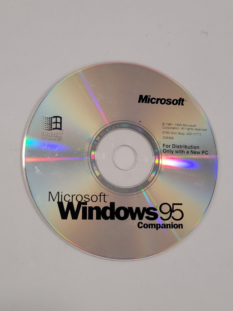 Microsoft Windows 95 Companion Software (CD-ROM, 1995) Disc Only