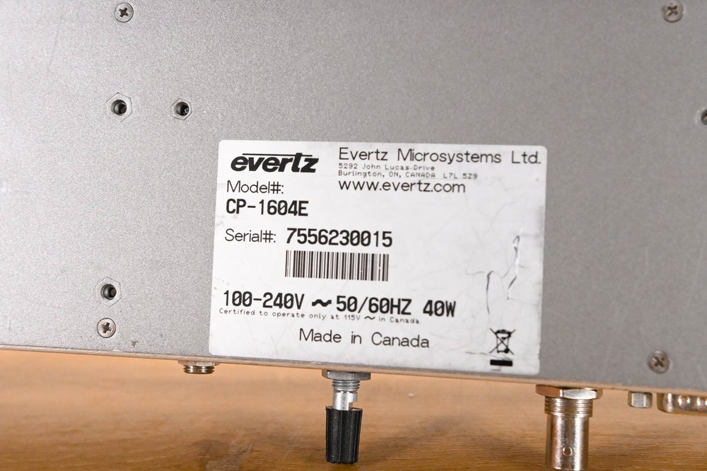 Evertz CP-1604E 20-Button Remote Panel CG01V8G