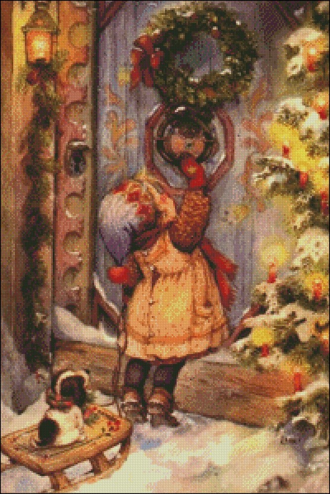 Chart Needlework Embroidery DIY Counted Cross Stitch Pattern - Merry Christmas