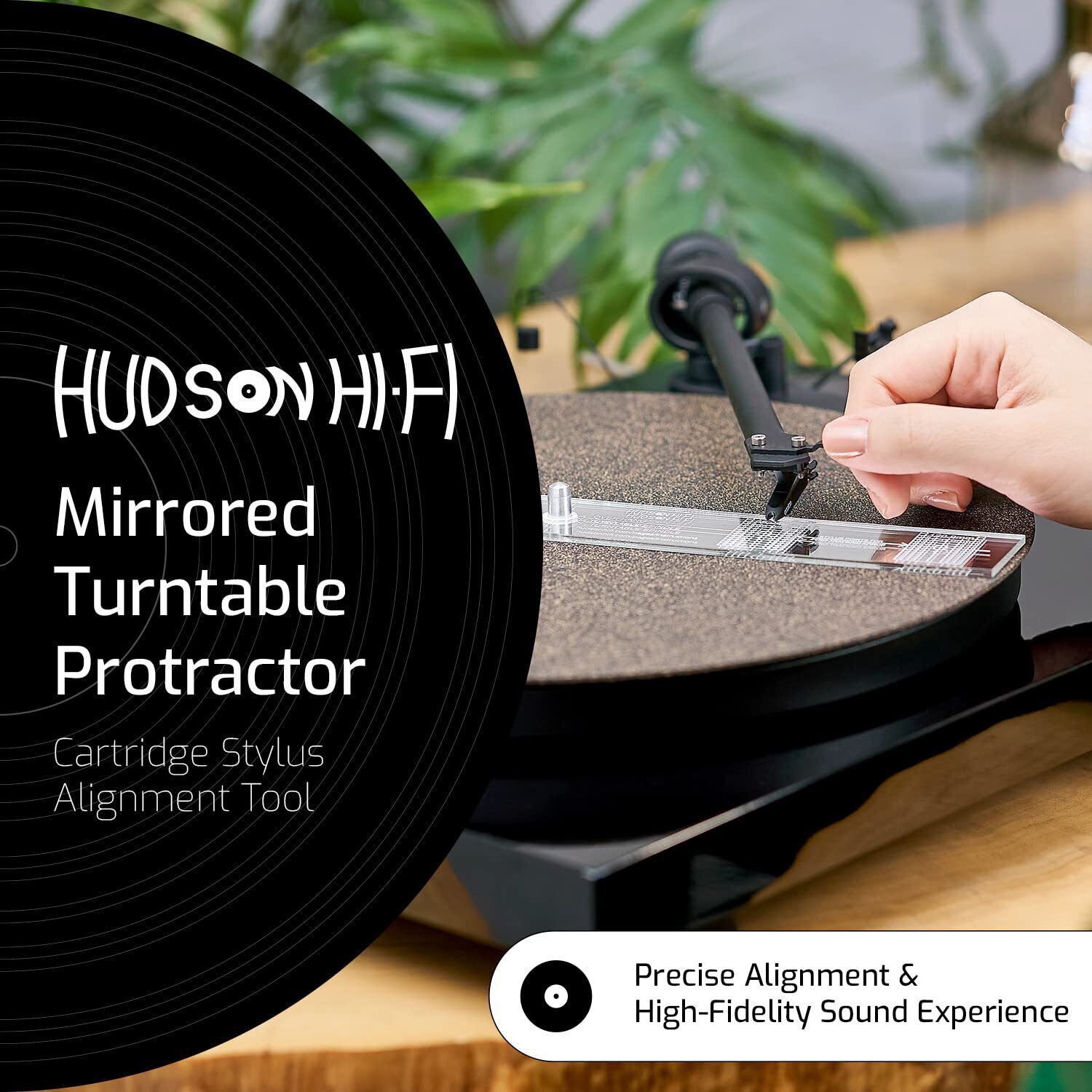 Hudson Hi-Fi Turntable Stylus Alignment Protractor Tool